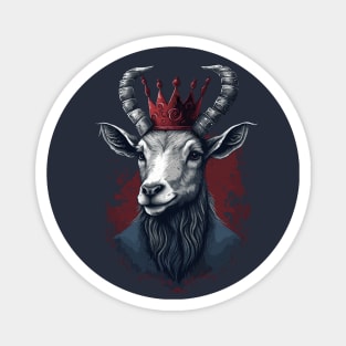 Goat King With Crown Magnet